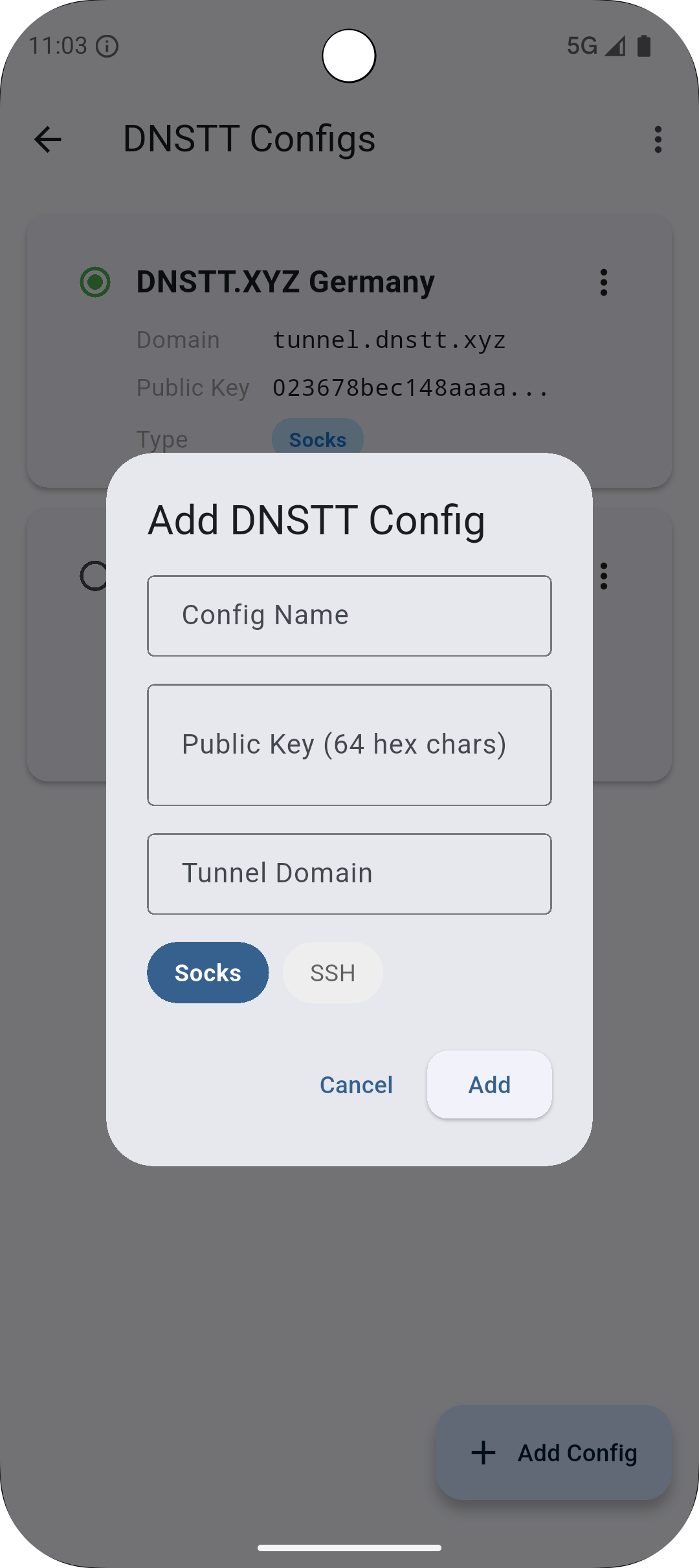 DNSTT Android - Add SOCKS Config